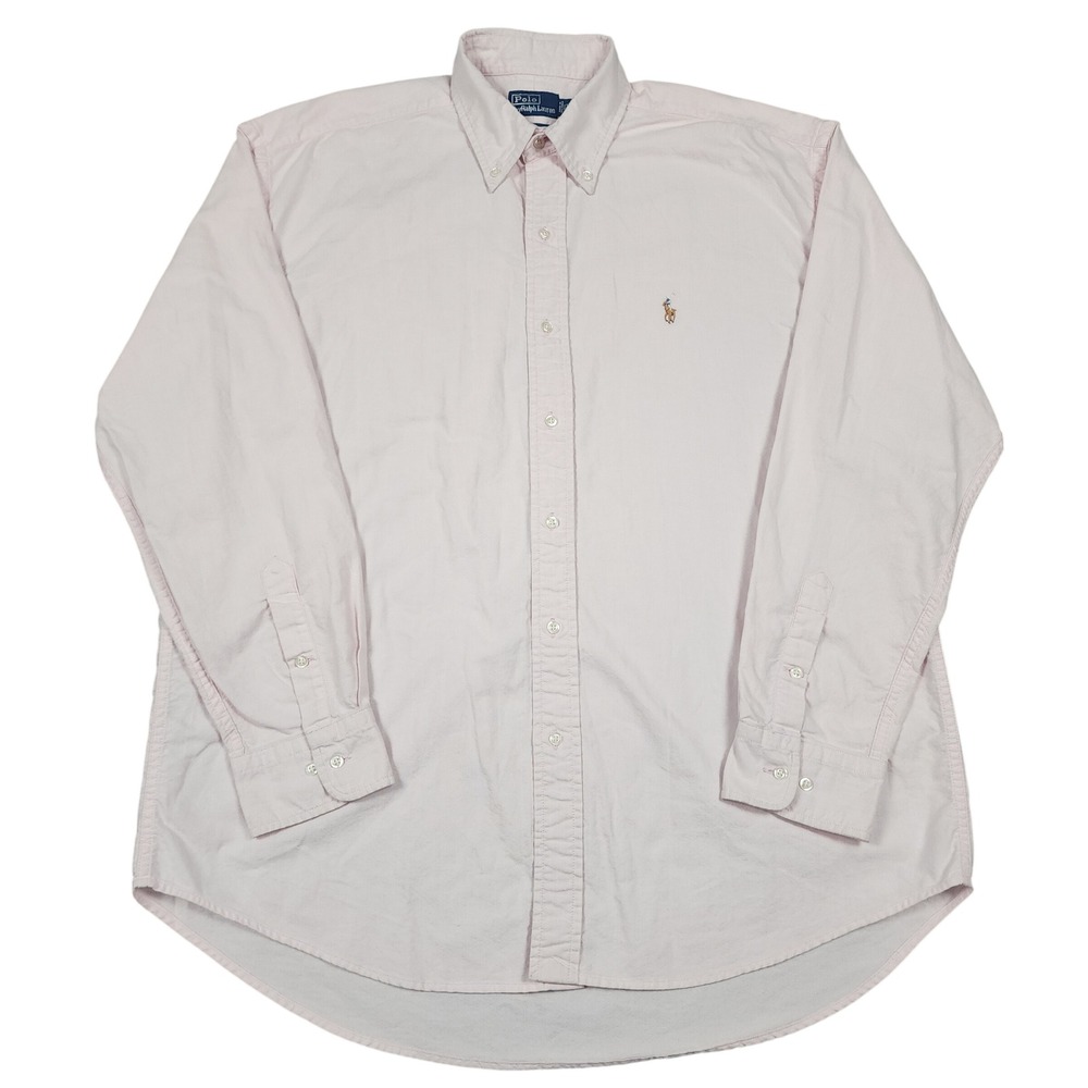 Polo Ralph Lauren Yarmouth Shirt Mens 17.5 Pink Oxford Flesh Pony Button Up